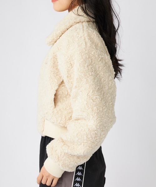 Kappa（カッパ）の「ボアフリースジャケット（その他アウター・レディース・アイボリー/ブラック・LARGE/MEDIUM/SMALL）」の4枚目の写真
