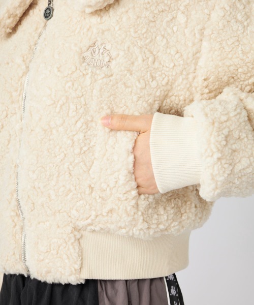 Kappa（カッパ）の「ボアフリースジャケット（その他アウター・レディース・アイボリー/ブラック・LARGE/MEDIUM/SMALL）」の7枚目の写真
