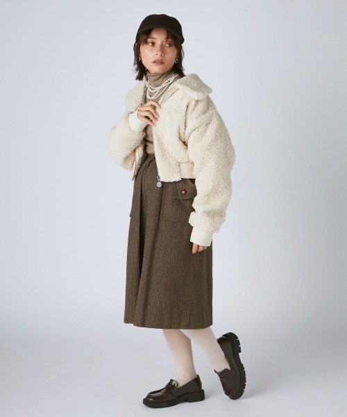 Kappa（カッパ）の「ボアフリースジャケット（その他アウター・レディース・アイボリー/ブラック・LARGE/MEDIUM/SMALL）」の21枚目の写真