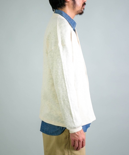 Tieasy（ティージー）の「[Tieasy] te002 ORIGINAL SNAP CARDIGAN / オリジナルスナップカーディガン（カーディガン/ボレロ・メンズ・ナチュラル/ネイビー・4/3）」の11枚目の写真