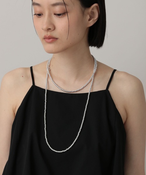 A part by（アパートバイ）の「ヘマタイトビーズロングネックレス≪追加2≫（ネックレス・レディース・Silver・FREE）」の9枚目の写真