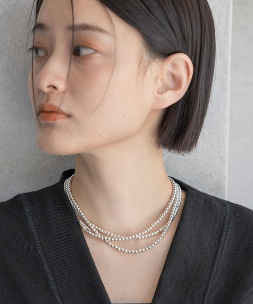 ヘマタイトビーズロングネックレス（ネックレス）｜A part by