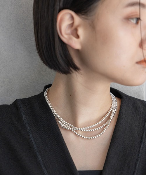 ヘマタイトビーズロングネックレス（ネックレス）｜A part by