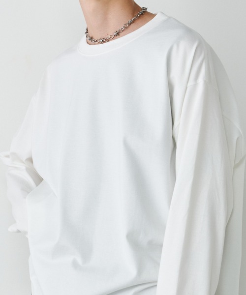 AIVER（アイバー）の「AIVER　ガス焼きヘビー天竺プルオーバー（Tシャツ/カットソー・メンズ・クリアブラック/ホワイト・LARGE/MEDIUM/SMALL）」の5枚目の写真