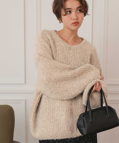 titivate(ティティベイト)の「ゆったりルーズブークレーニットトップス/チュニック(ニット/セーター・レディース・ブルー/グレー/ライトベージュ/イエロー系その他・M/L)」の12枚目の写真