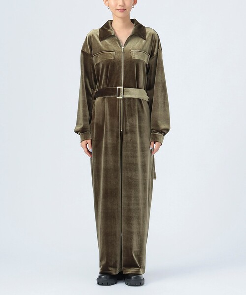 BEAMS HEART（ビームスハート）の「ベロア ジャンプスーツ（つなぎ/オールインワン・レディース・ネイビー/オリーブ・FREE）」の9枚目の写真