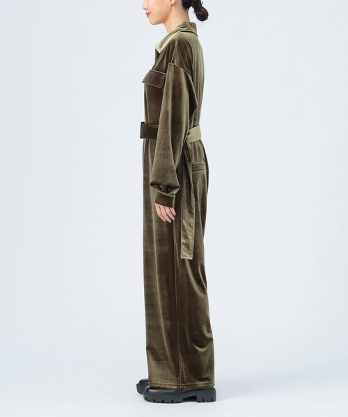 BEAMS HEART（ビームスハート）の「ベロア ジャンプスーツ（つなぎ/オールインワン・レディース・ネイビー/オリーブ・FREE）」の10枚目の写真