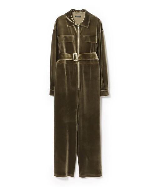 BEAMS HEART（ビームスハート）の「ベロア ジャンプスーツ（つなぎ/オールインワン・レディース・ネイビー/オリーブ・FREE）」の15枚目の写真