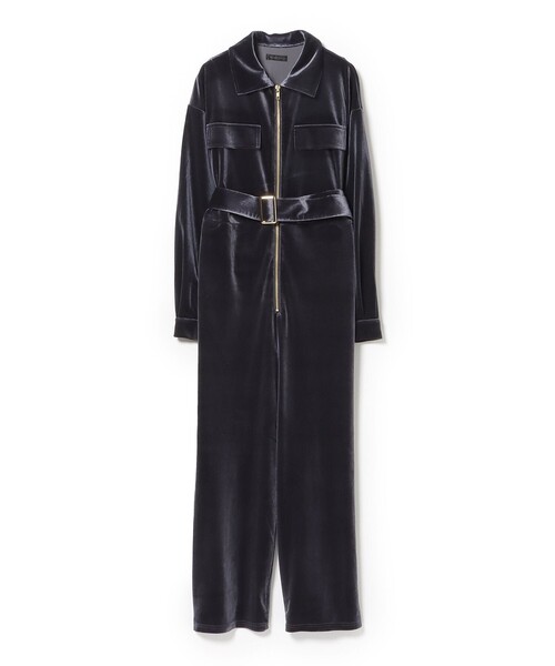 BEAMS HEART（ビームスハート）の「ベロア ジャンプスーツ（つなぎ/オールインワン・レディース・ネイビー/オリーブ・FREE）」の18枚目の写真