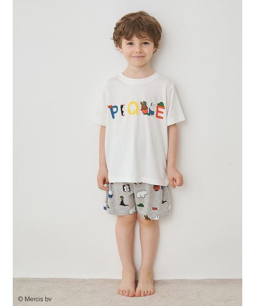 ジェラートピケ Dick Bruna 接触冷感ショートパンツ　ミッフィー　グレー Dick Bruna】【KIDS】【接触冷感】総柄ショートパンツ（ルーム