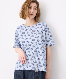 【接触冷感・UVカット】オーガニックコットンモチーフプリントTシャツ