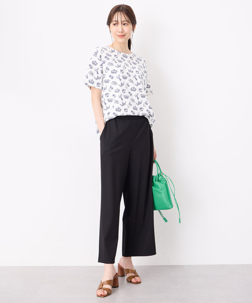 Petit Honfleur(プチオンフルール)の「【接触冷感・UVカット】オーガニックコットンモチーフプリントTシャツ(Tシャツ/カットソー・レディース・グレー/サックスブルー/ホワイト・L/M)」の19枚目の写真