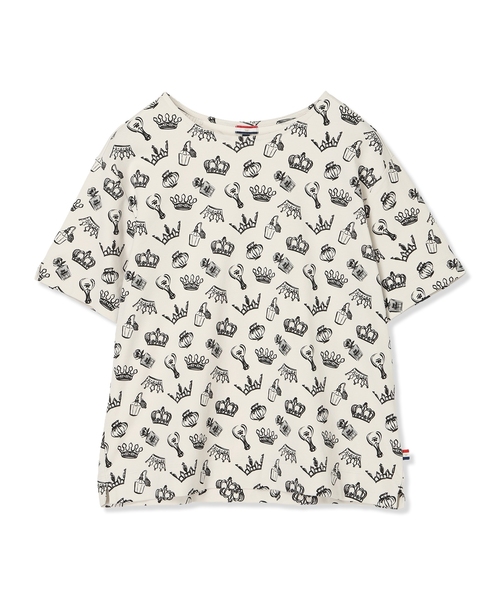 Petit Honfleur(プチオンフルール)の「【接触冷感・UVカット】オーガニックコットンモチーフプリントTシャツ(Tシャツ/カットソー・レディース・グレー/サックスブルー/ホワイト・L/M)」の20枚目の写真