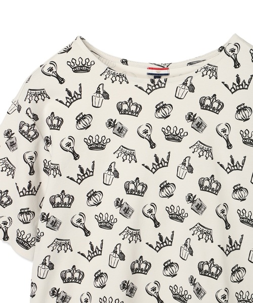 Petit Honfleur(プチオンフルール)の「【接触冷感・UVカット】オーガニックコットンモチーフプリントTシャツ(Tシャツ/カットソー・レディース・グレー/サックスブルー/ホワイト・L/M)」の22枚目の写真