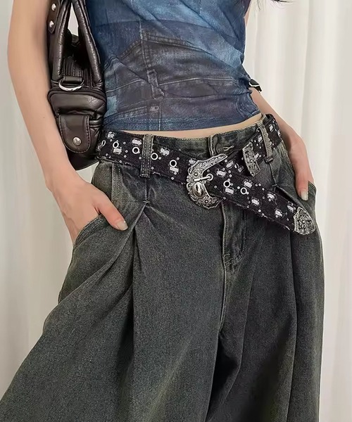 Port(ポート)の「【 Port / ポート 】ウエスタン バックル ダメージ ベルト #(ベルト・レディース・ライトブルー/ブラック・FREE)」の10枚目の写真