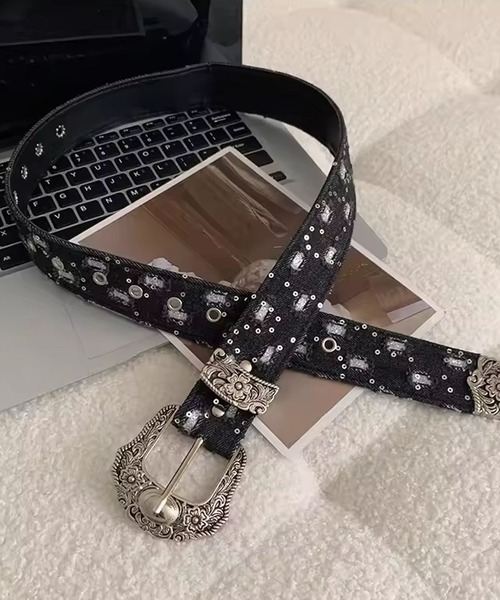 Port(ポート)の「【 Port / ポート 】ウエスタン バックル ダメージ ベルト #(ベルト・レディース・ライトブルー/ブラック・FREE)」の5枚目の写真