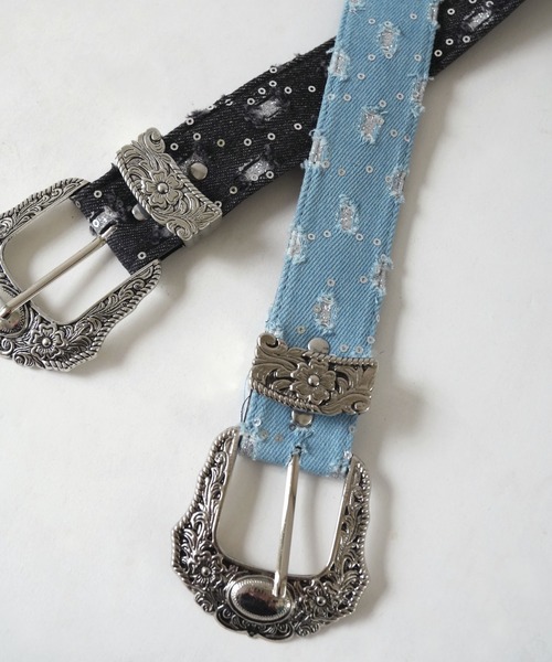 Port(ポート)の「【 Port / ポート 】ウエスタン バックル ダメージ ベルト #(ベルト・レディース・ライトブルー/ブラック・FREE)」の12枚目の写真