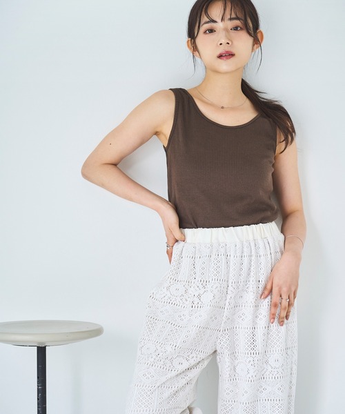 mil(ミル)の「クロシェレース リラックスワイドパンツ(その他パンツ・レディース・ブラック/オフホワイト・S-Regular/S-Short)」の8枚目の写真