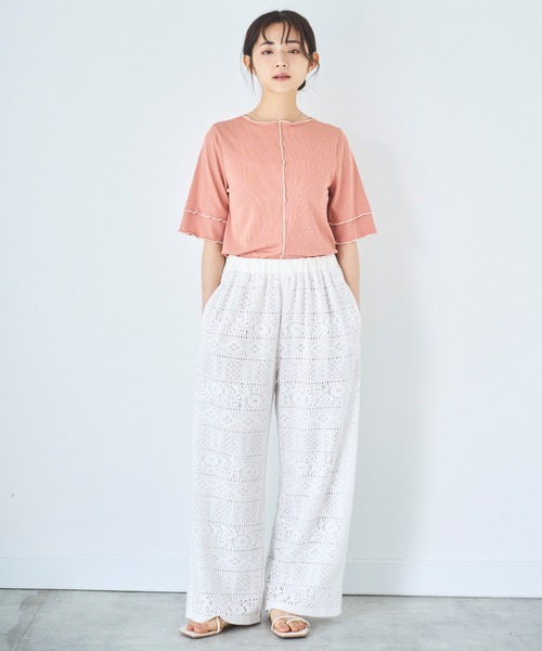 mil(ミル)の「クロシェレース リラックスワイドパンツ(その他パンツ・レディース・ブラック/オフホワイト・S-Regular/S-Short)」の11枚目の写真