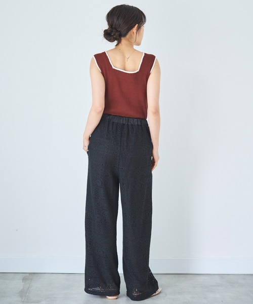 mil(ミル)の「クロシェレース リラックスワイドパンツ(その他パンツ・レディース・ブラック/オフホワイト・S-Regular/S-Short)」の20枚目の写真