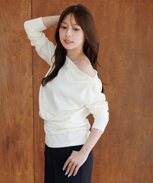 SENEE（セニー）の「3way drape tops（3ウェイドレープトップス）（T