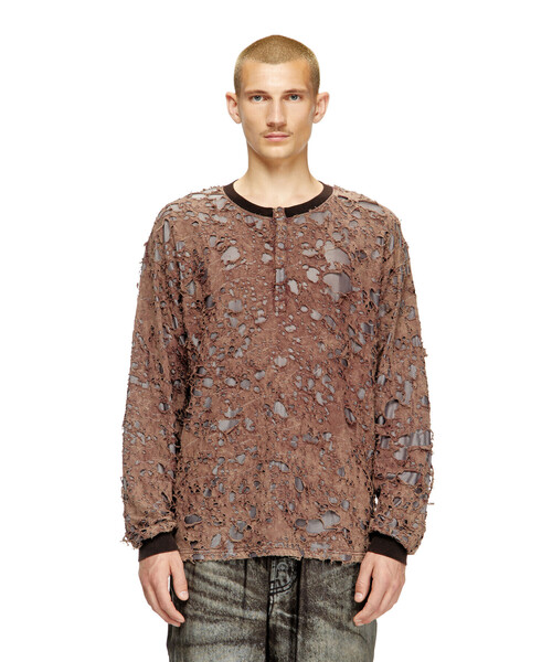 DIESEL(ディーゼル)の「メンズ 長袖Tシャツ T-OVERT(Tシャツ/カットソー・メンズ・ダークブラウン・SMALL/X-LARGE/MEDIUM/LARGE/XX-LARGE)」の1枚目の写真