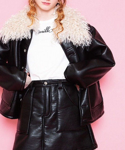 ジャケット・アウター milk セール】モフレザー ジャケット（ブルゾン）｜MILK（ミルク）の