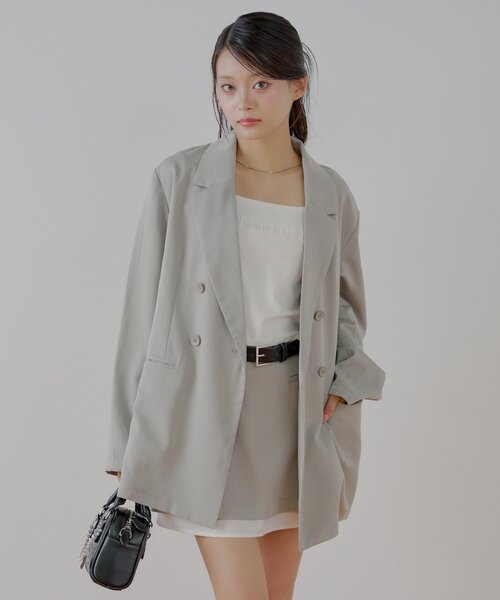 Chico（チコ）の「ルーズスーツジャケット（テーラードジャケット・レディース・アイボリー/グレー/ベージュ・FREE）」の3枚目の写真