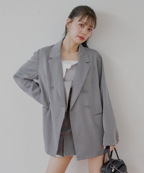 Chico（チコ）の「ルーズスーツジャケット（テーラードジャケット・レディース・アイボリー/グレー/ベージュ・FREE）」の7枚目の写真