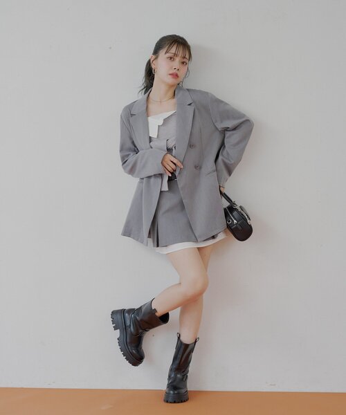 Chico（チコ）の「ルーズスーツジャケット（テーラードジャケット・レディース・アイボリー/グレー/ベージュ・FREE）」の9枚目の写真