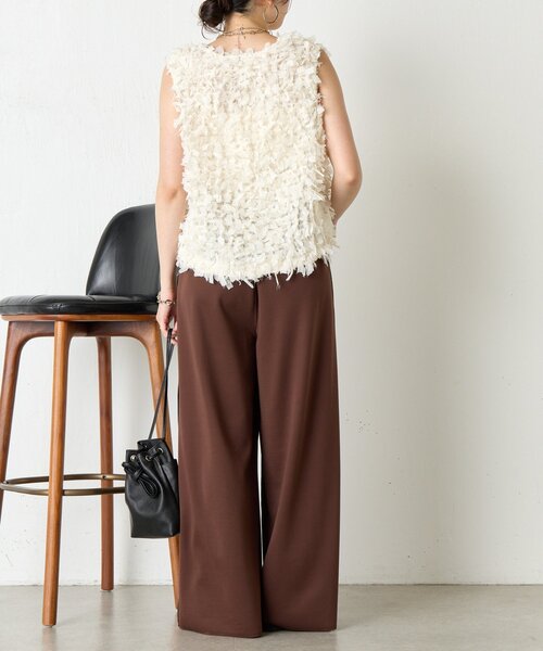 Jena espace merveilleux（ジェナ　エスパスメルヴェイユ）の「リボンフリンジベスト（ベスト・レディース・アイボリー/ブラック・FREE）」の5枚目の写真