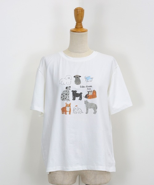 BLUEEAST(ブルーイースト)の「リボンDOGS半袖Tシャツ(Tシャツ/カットソー・レディース・ホワイト/ネイビー・MEDIUM)」の19枚目の写真