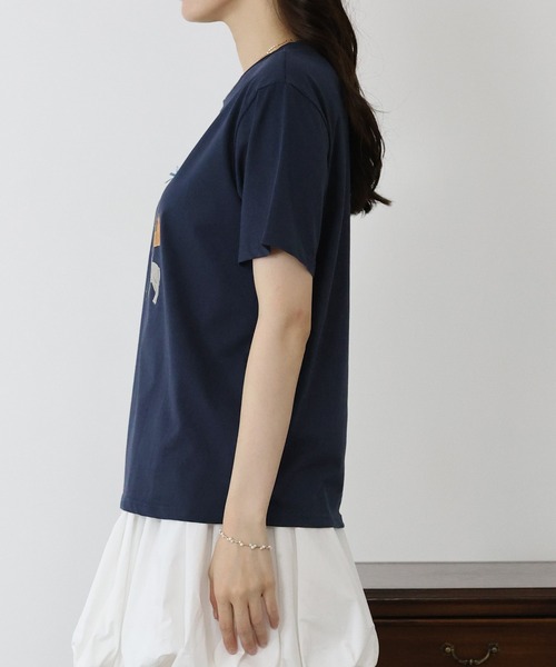 BLUEEAST(ブルーイースト)の「リボンDOGS半袖Tシャツ(Tシャツ/カットソー・レディース・ホワイト/ネイビー・MEDIUM)」の17枚目の写真
