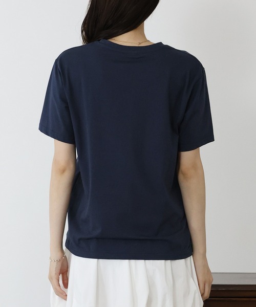 BLUEEAST(ブルーイースト)の「リボンDOGS半袖Tシャツ(Tシャツ/カットソー・レディース・ホワイト/ネイビー・MEDIUM)」の18枚目の写真