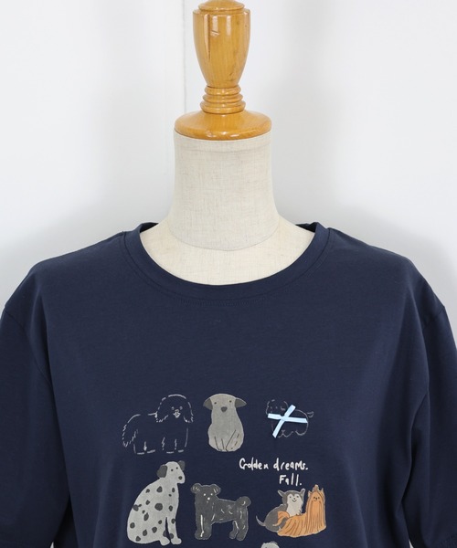 BLUEEAST(ブルーイースト)の「リボンDOGS半袖Tシャツ(Tシャツ/カットソー・レディース・ホワイト/ネイビー・MEDIUM)」の21枚目の写真