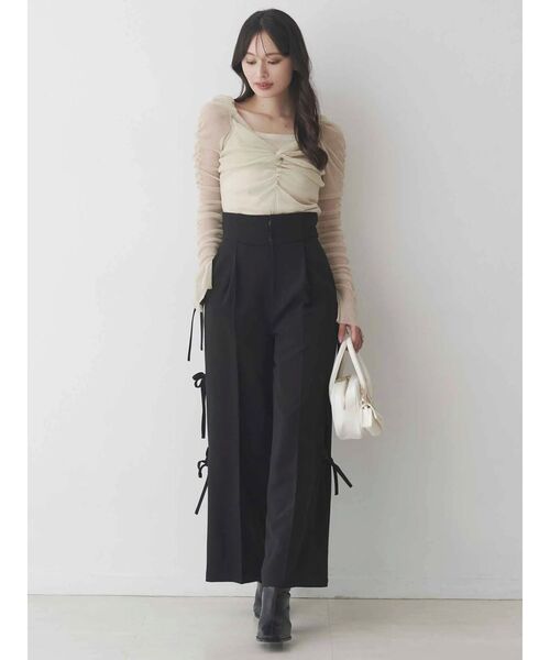 MERCURYDUO(マーキュリーデュオ)の「ラメチュールツイストギャザートップス(Tシャツ/カットソー・レディース・ライトブルー/イエロー/ピンク・FREE)」の13枚目の写真