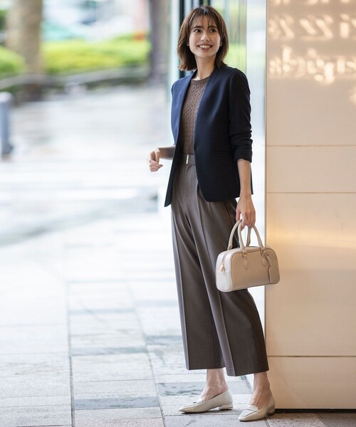 ANY SIS（エニィスィス）の「ウーステッドエステル ワイドパンツ（その他パンツ・レディース・ネイビー系/イエロー系/グレー系・X-LARGE）」の4枚目の写真