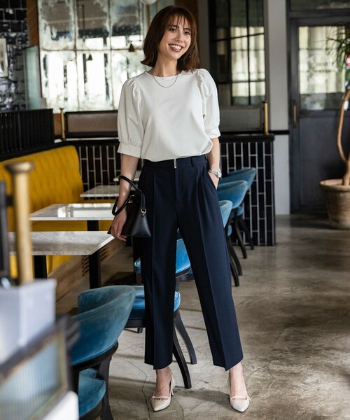 ANY SIS（エニィスィス）の「ウーステッドエステル ワイドパンツ（その他パンツ・レディース・ネイビー系/イエロー系/グレー系・X-LARGE）」の11枚目の写真