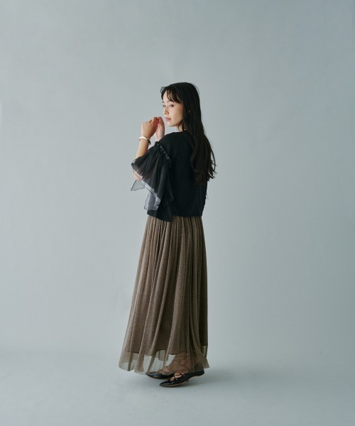 terrace（テラス）の「フリンジバリアスパターンスリーブプルオーバー（Tシャツ/カットソー・レディース・ブラック/オフホワイト/カーキ・MEDIUM）」の18枚目の写真