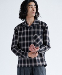 SINSS | Ombre cropped open collar shirt / オンブレクロップドオープンカラーシャツ(シャツ/ブラウス)