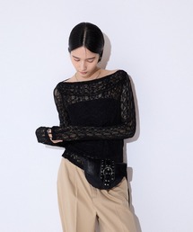 JEANASIS | レースギャザーボートネックLS/589928(Tシャツ/カットソー)