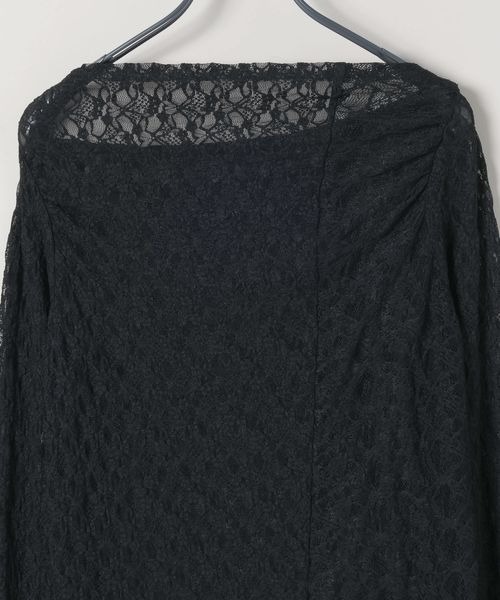 tシャツ レースギャザーボートネックLS/589928 レディース レースギャザーボートネックLS/589928（Tシャツ/カットソー