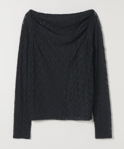 JEANASIS（ジーナシス）の「レースギャザーボートネックLS/589928（Tシャツ/カットソー・レディース・ブラック/ホワイト・FREE）」の15枚目の写真