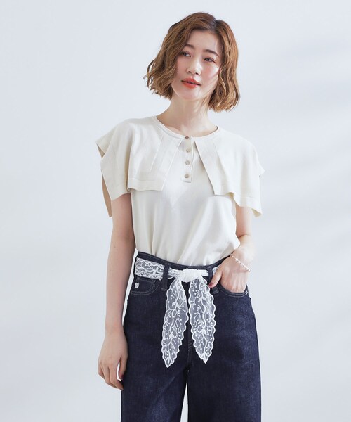 grove（グローブ）の「レースナロースカーフ（バンダナ/スカーフ・レディース・ホワイト/ブラック・00）」の6枚目の写真