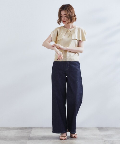 grove(グローブ)の「【ひんやり/UVカット】大人の可愛さ セーラーカラーニット(ニット/セーター・レディース・オフホワイト/ブラック系4/オリーブ・01/02/03/04/05)」の11枚目の写真