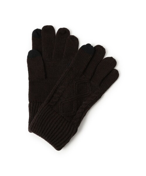 BEAMS(ビームス)の「ケーブルニット グローブ(タッチパネル対応)(手袋・メンズ・ブラック/ブラウン/ネイビー・ONE SIZE)」の7枚目の写真