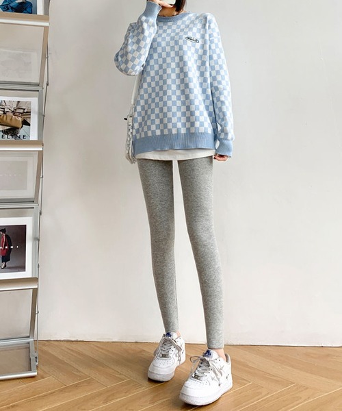 c.u.l（シーユーエル）の「裏起毛 細リブレギンス スパッツ culw863（レギンス/スパッツ・レディース・ダークグレー/ブラック/グレー・FREE）」の9枚目の写真