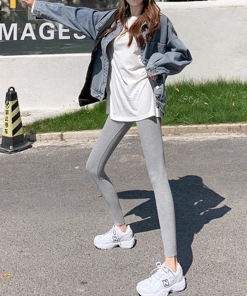 c.u.l（シーユーエル）の「裏起毛 細リブレギンス スパッツ culw863（レギンス/スパッツ・レディース・ダークグレー/ブラック/グレー・FREE）」の11枚目の写真