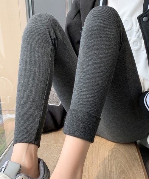 c.u.l（シーユーエル）の「裏起毛 細リブレギンス スパッツ culw863（レギンス/スパッツ・レディース・ダークグレー/ブラック/グレー・FREE）」の13枚目の写真