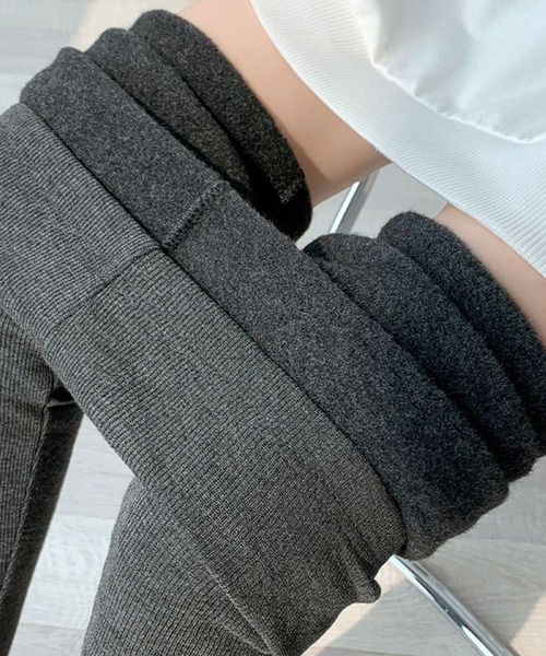 c.u.l（シーユーエル）の「裏起毛 細リブレギンス スパッツ culw863（レギンス/スパッツ・レディース・ダークグレー/ブラック/グレー・FREE）」の15枚目の写真